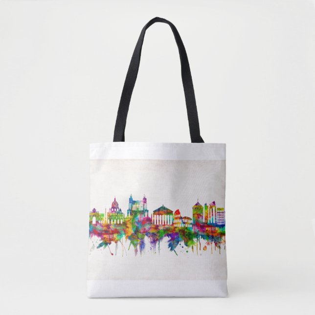 Bolso De Tela Esquina Roma Italia (Anverso)