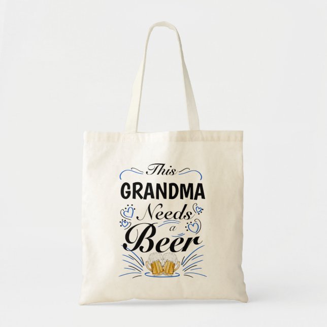 Bolso De Tela Esta abuela necesita una cerveza, una nana diverti (Frente)