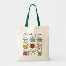Bolso De Tela Está bien para Boho Floral Motivational