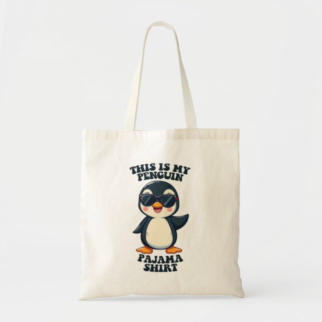 Bolso De Tela Esta es mi camiseta pajama pingüino (Frente)