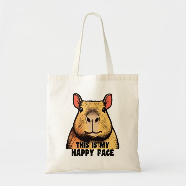 Bolso De Tela Esta es mi cara feliz - Capybara (Frente)