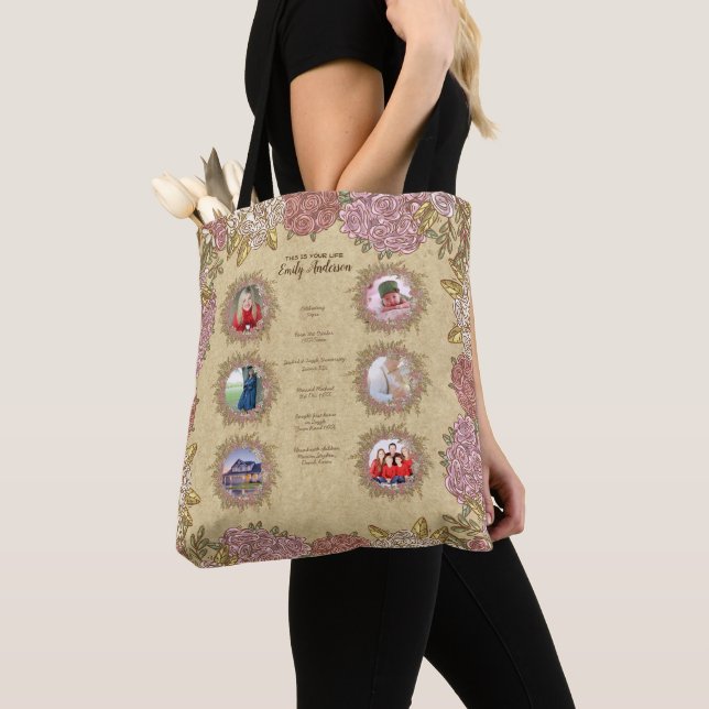 BOLSO DE TELA ESTA ES TU MADRE DE VIDA - AGREGAR FOTOS Y HITOS (Detalle)