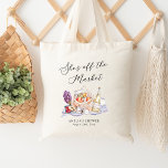 Bolso De Tela Está fuera de la ducha de novias en el mercado de<br><div class="desc">Presentamos nuestra encantadora colección de duchas de novia "She's Off the Market". Esta encantadora suite cuenta con una temática de mercado, ideal para celebrar a la futura novia. Esta suite, con sus fantásticos ilustraciones de fruta, vino y comida, y su acogedor diseño picnic, marca la pauta para una reunión divertida...</div>