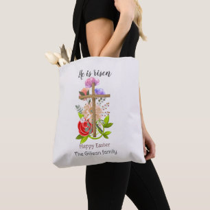 Bolso De Tela Está levantado, maderas florales Familia de Pascua