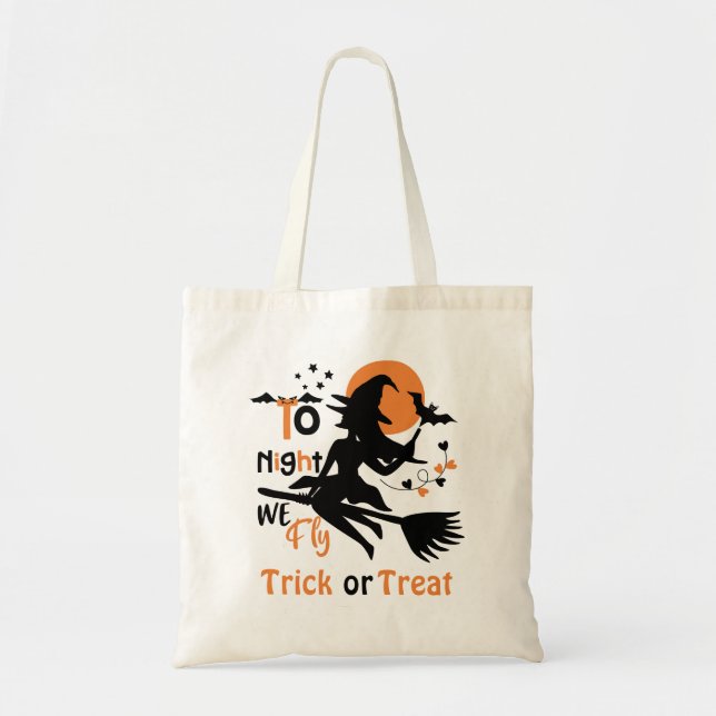 Bolso De Tela Esta noche volamos la bruja de Halloween en una es (Frente)