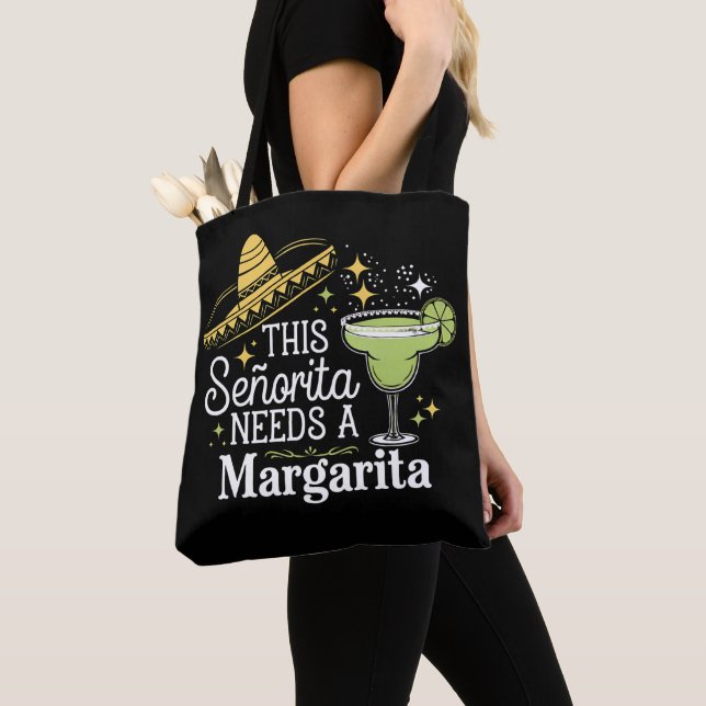 Bolso De Tela Esta señorita Necesita Una Margarita Cinco De Mayo (Detalle)