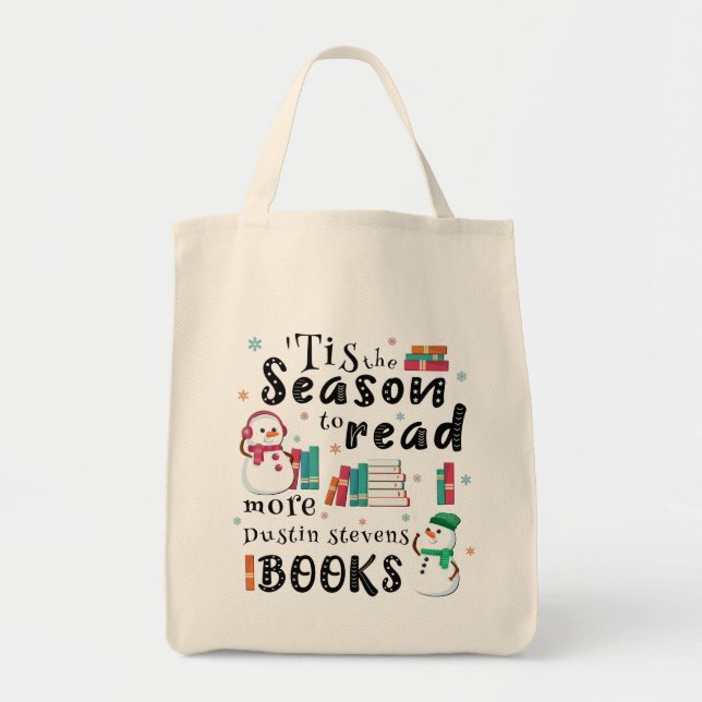 Bolso De Tela ’Esta temporada para leer más libros de Dustin Ste (Frente)