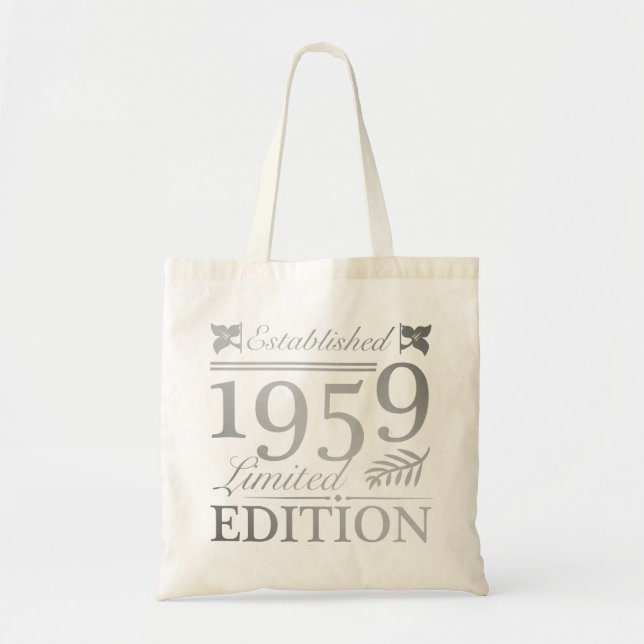 Bolso De Tela Establecido en 1959 60º cumpleaños (Frente)
