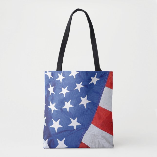 Bolso De Tela Estación Espacial Bandera Americana Oposición de l (Anverso)