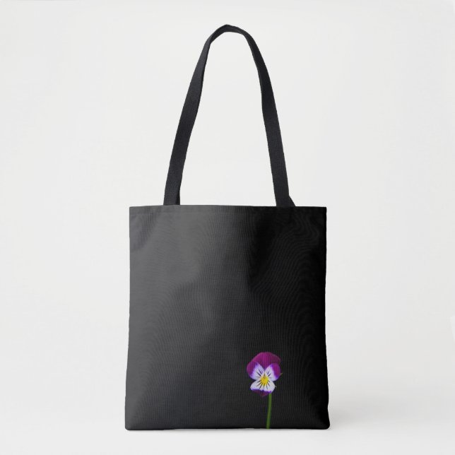 Bolso De Tela Estadio Violet Flower (Anverso)