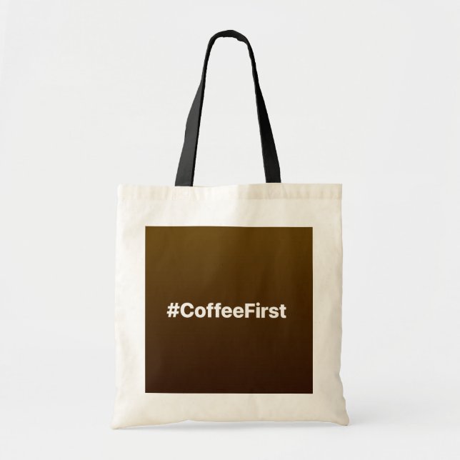 Bolso De Tela Estado de Facebook #CoffeeFirst (Frente)