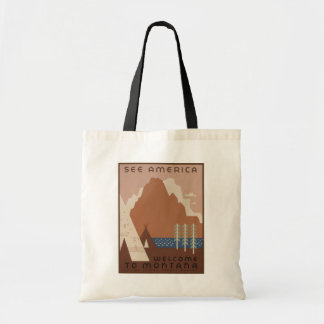 Bolso De Tela Estado de Montana: Tribus Indias, Montañas, Prader