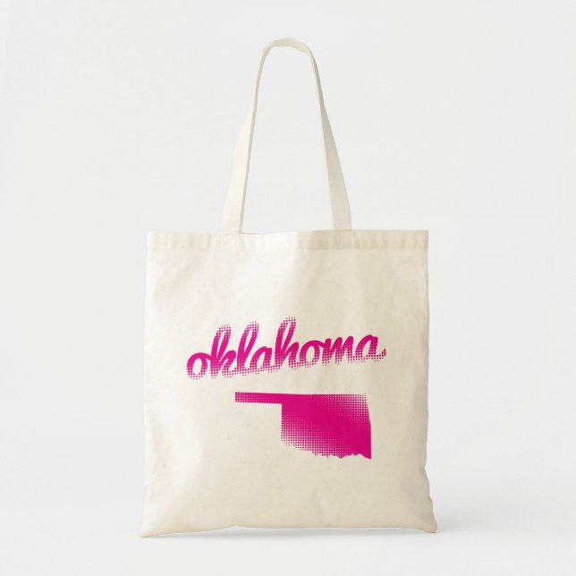 Bolso De Tela Estado de Oklahoma en rosa (Frente)