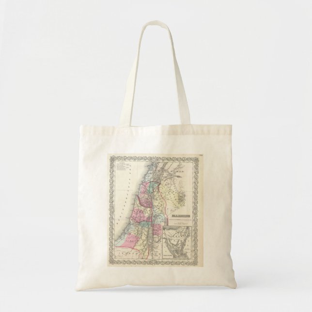 Bolso De Tela Estado histórico 1855 viejos de Palestina (Frente)