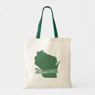 Bolso De Tela Estado Verde Forestal De La Forma De Wisconsin Tot