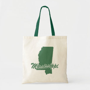 Bolso De Tela Estado Verde Forestal De Mississippi Forma Tote Ba