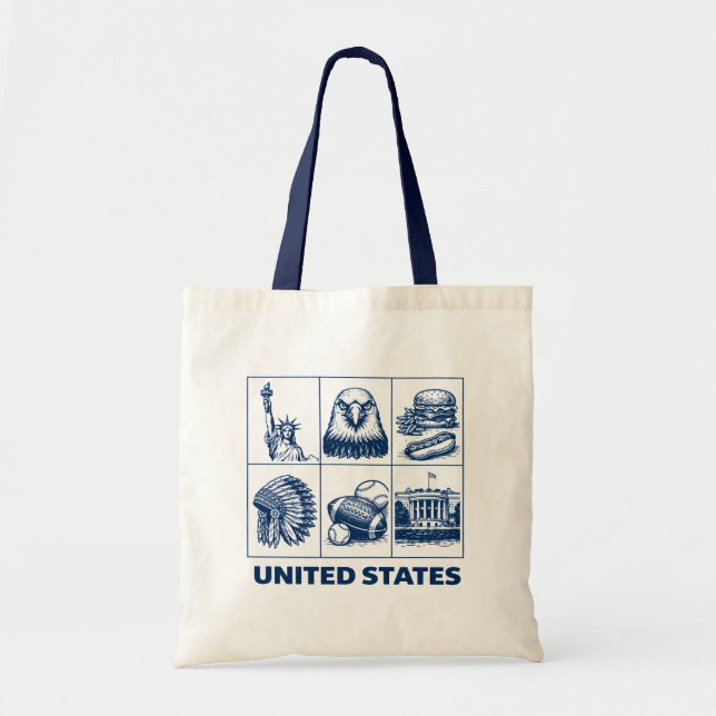 Bolso De Tela Estados Unidos (Frente)