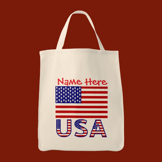 Bolso De Tela Estados Unidos América Rojo Personalizado (Subido por el creador)