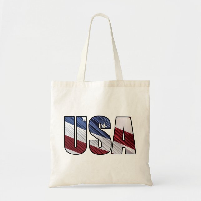 Bolso De Tela Estados Unidos: Bandera Patriótica Americana Roja  (Frente)