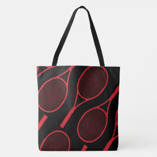 Bolso De Tela estafas de tenis rojas en negro