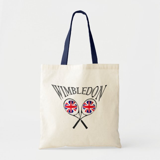Bolso De Tela Estafas y bolas BRITÁNICAS de tenis de Wimbledon (Frente)
