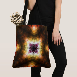 Bolso De Tela Estallido de estrella geométrica radiante con luz