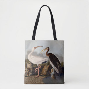Bolso De Tela Estampa Clásica de Pájaro Ibis Blanco de John Jame