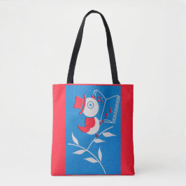 Bolso De Tela estampa de ave canora