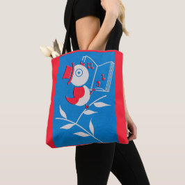 Bolso De Tela estampa de ave canora