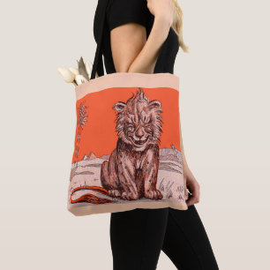 Bolso De Tela estampa de león sonriente