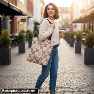 Bolso De Tela Estampa floral de patchwork de otoño