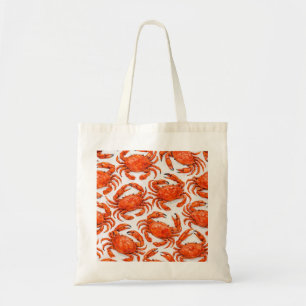 Bolso De Tela Estampado de cangrejo naranja brillante