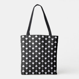 Bolso De Tela Estampado de Corazones en Cuerdas Amor Cadena de C
