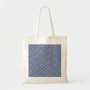Bolso De Tela Estampado de doble trama de rayas azul-grises