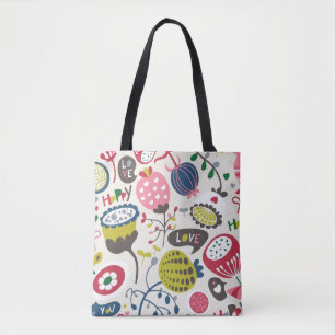 Bolso De Tela Estampado de flores 14