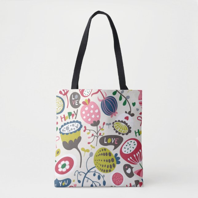 Bolso De Tela Estampado de flores 14 (Anverso)