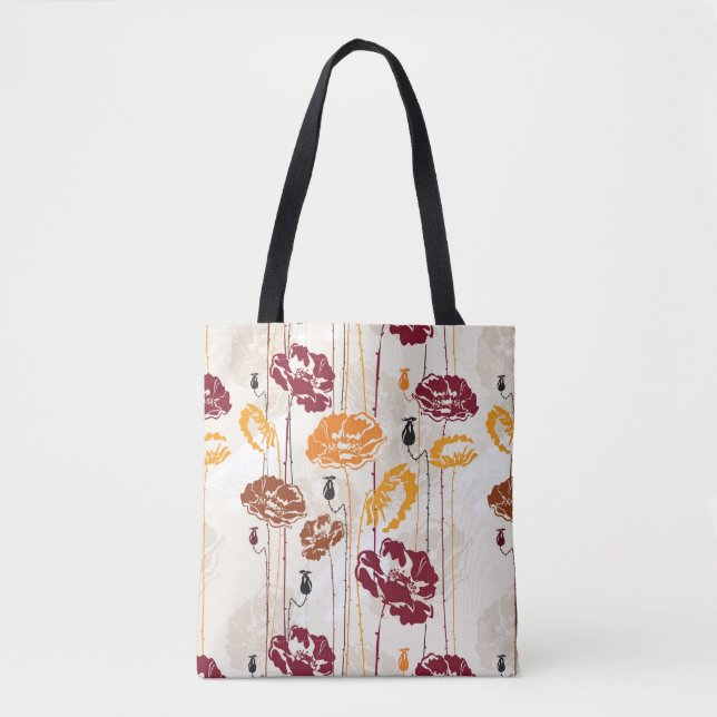 Bolso De Tela Estampado de flores abstracto 4 de la elegancia (Anverso)