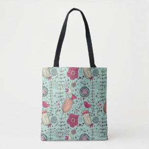 Bolso De Tela Estampado de flores del dibujo animado con los
