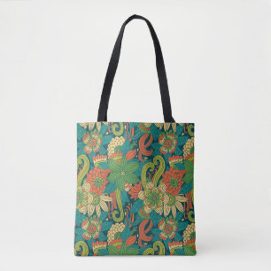 Bolso De Tela Estampado de flores del verano