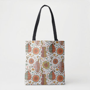 Bolso De Tela Estampado de flores del verano hecho de hojas