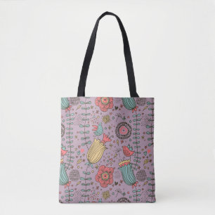 Bolso De Tela Estampado de flores elegante con las flores