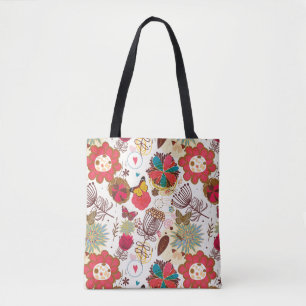 Bolso De Tela Estampado de flores en el estilo retro 4