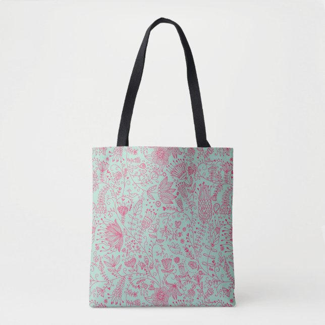 Bolso De Tela Estampado de flores lindo del verano (Anverso)
