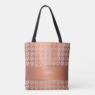 Bolso De Tela estampado de flores. monograma