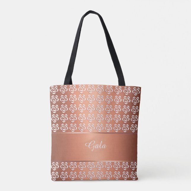 Bolso De Tela estampado de flores. monograma (Reverso)