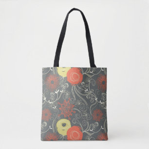 Bolso De Tela Estampado de flores retro 3
