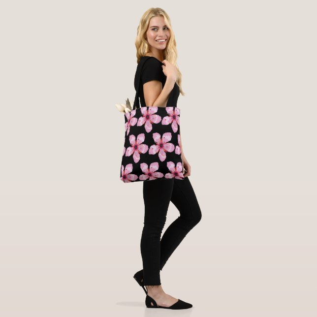Bolso De Tela Estampado de flores rosado del asiático de Sakura (Puesto)