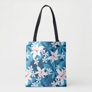 Bolso De Tela Estampado de flores tropical 2 del hibisco