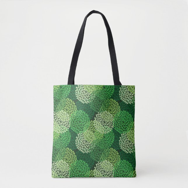 Bolso De Tela Estampado de flores verde (Anverso)