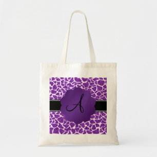 Bolso De Tela Estampado de girafa púrpura del purpurina del